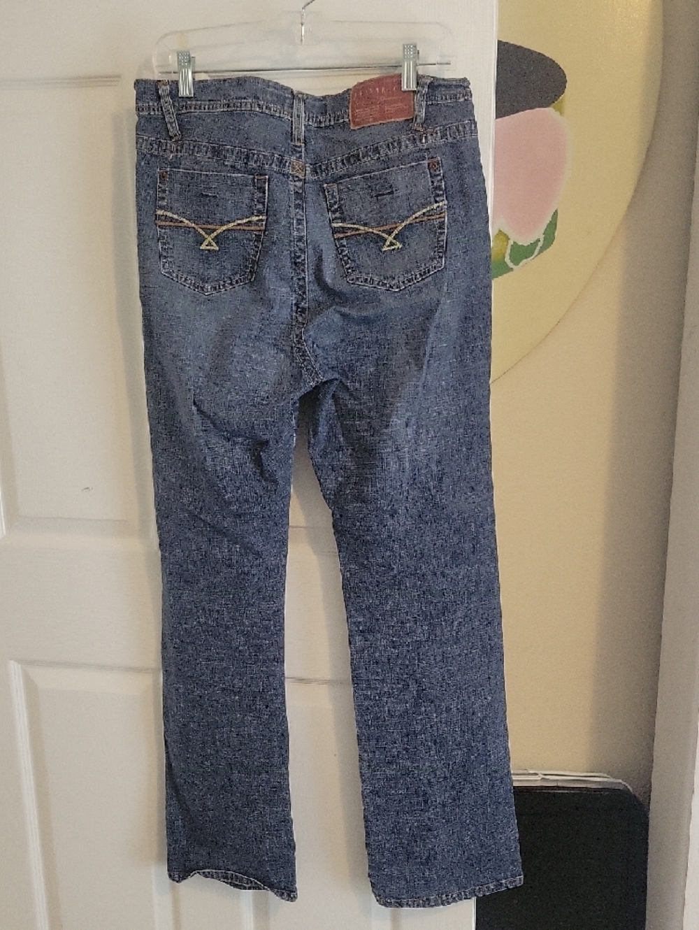 Z Cavaricci Jeans Blue Denim Worn True Straight Mid Rise Retro Vintage Womens 14 - Picture 5 of 5